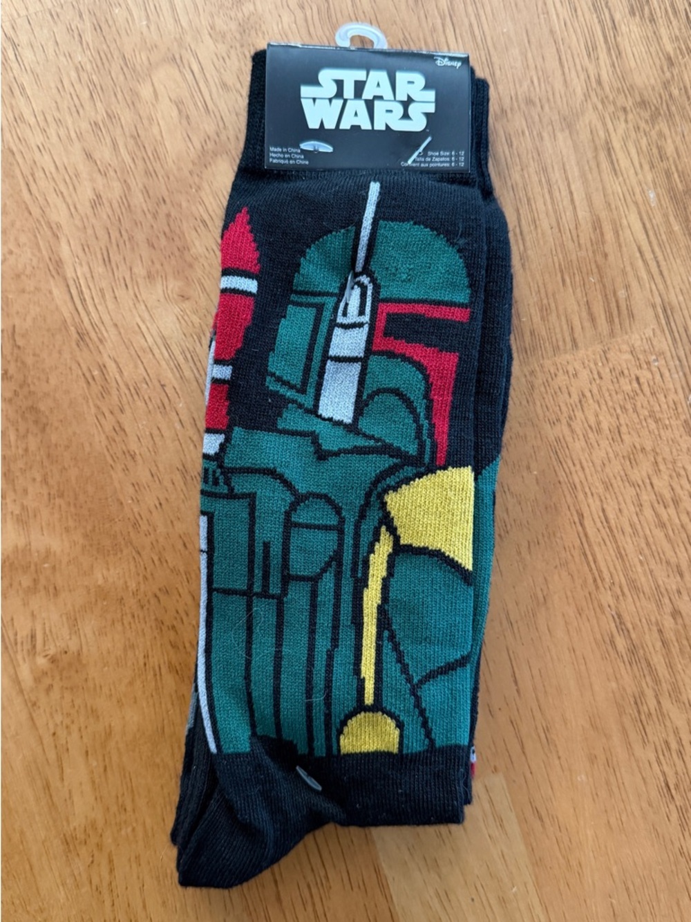 Disney Star Wars Boba Fett Crew Socks - Black/Green/Red/Yellow